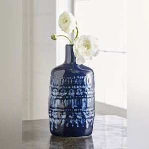 Crate & Barrel Adalynn Vase in Cobalt blue